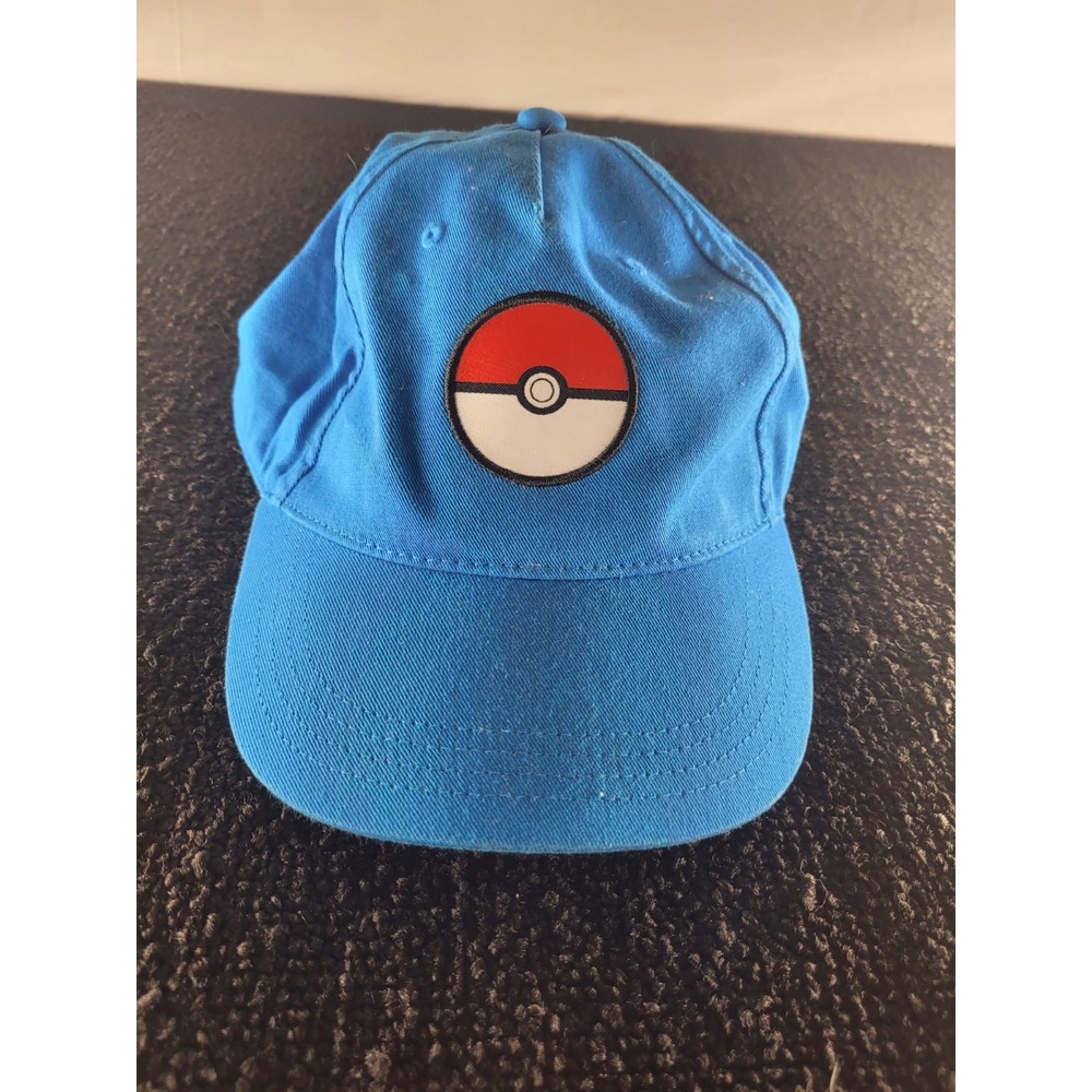 Pokémon Hat Cap Blue One Size Adjustable Poke Ball Logo Youth